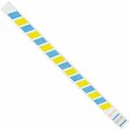 Bsc Preferred 3/4 x 10'' Blue/Yellow Stripes Tyvek Wristbands, 500PK S-15232